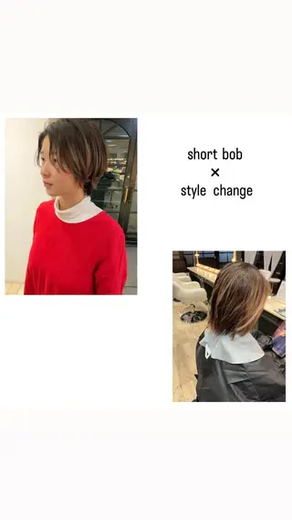 ショート カラー パーマ ヘアアレンジ メンズ キッズ ネイル マツエク・マツパ アイブロウ hiro【沿線で叶う 似合わせhair】のヘアスタイル