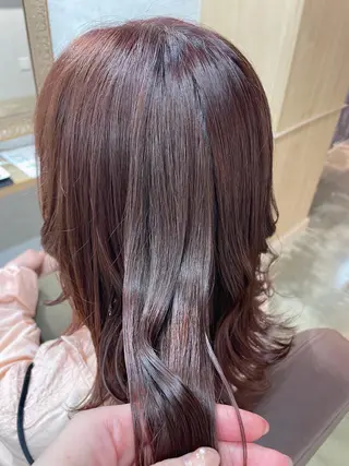 ミディアム カラー ヘアアレンジ 🍒透明感カラー/ 艶カラー/さくら🍒のヘアスタイル