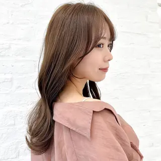 セミロング カラー 顔周り/くびれヘア 韓国ヘア💕風間るなのヘアスタイル