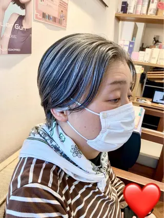 ショート 秋山知穂🧸縮毛矯正 ショート新越谷南越谷のヘアスタイル