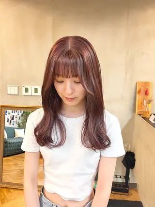 ロング カラー ヘアアレンジ ena/ブリーチなし 透明感・レイヤー🎀のヘアスタイル