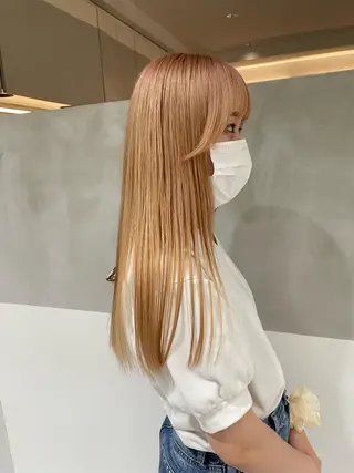 ロング オリーブ カラー✨有坂映哉のヘアスタイル