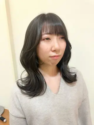 セミロング カラー ペッツ本店 スタイリスト増田ゆきのヘアスタイル
