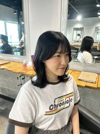 ミディアム カラー NANAMI🩵 大人可愛い韓国ヘアのヘアスタイル
