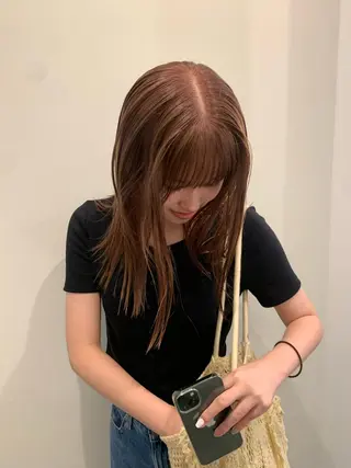 セミロング カラー メンズ 落合希 Olivebeigeのヘアスタイル