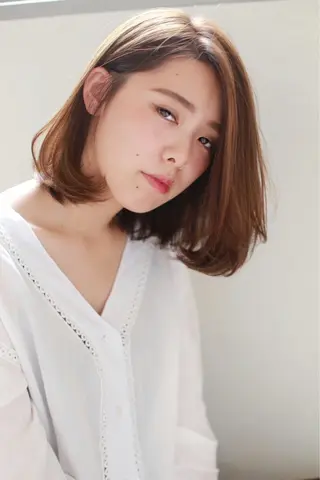 ミディアム ショートボブカット /堀内波玲のヘアスタイル