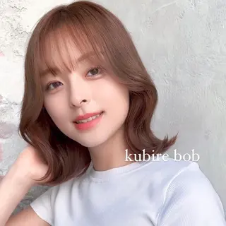 ミディアム カラー ヘアアレンジ 骨格別小顔カット/ 顔周りカット/金井のヘアスタイル