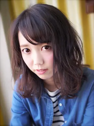 ミディアム パーマ 中村 海のヘアスタイル