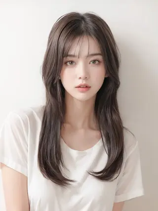 ロング 大人可愛いレイヤー 大田のヘアスタイル