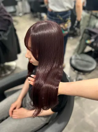 セミロング カラー ヘアアレンジ 💎韓国/ レイヤー カット/ 暖色🫧のヘアスタイル