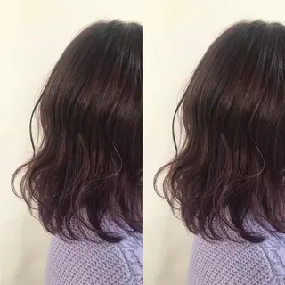 ミディアム カラー 小栗 麻衣のヘアスタイル