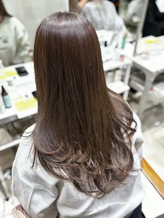 ロング オリーブ/韓国風 まつパ/himariのヘアスタイル