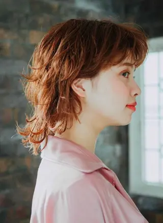 ミディアム カラー 酸性ストレート/ブリ ーチなしWカラー河本のヘアスタイル