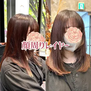 セミロング 縮毛矯正・似合わせ タナカ レイヤのヘアスタイル