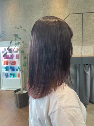 ミディアム カラー パーマ 🍋髪質改善× 透明感カラー ジュリのヘアスタイル