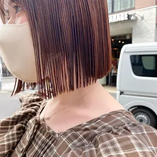 ショート カラー センターパート/ 暖色カラーayuのヘアスタイル