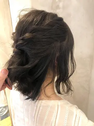ショート カラー パーマ ヘアアレンジ 顔周りカット・相談 レイヤーも◎しずくのヘアスタイル