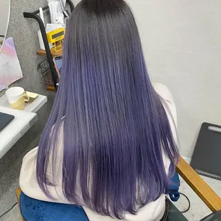 ロング カラー Lull1人美容室 バレイヤージュのヘアスタイル