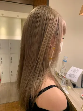 セミロング カラー ヘアアレンジ kei🤎ベージュ /透明感カラー/博多のヘアスタイル