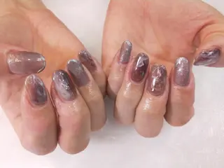 ネイル はばすみれ🎀ﾈｲﾙ 光ﾌｪｲｼｬﾙ ﾍｱのネイルデザイン