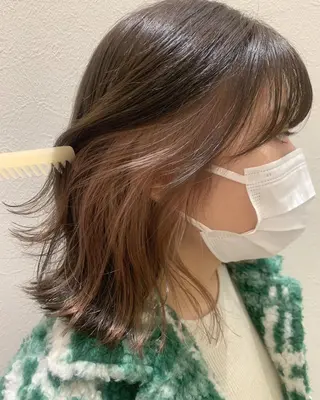 ミディアム カラー hub hair レイヤー/透明感のヘアスタイル