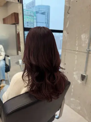 ミディアム カラー ヘアアレンジ 縮毛矯正+モテカラー 🎀✨MIHOのヘアスタイル