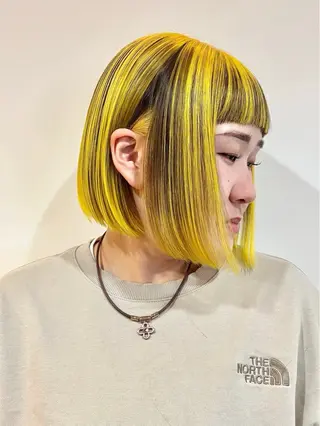 ミディアム カラー 派手髪デザインカラー ヒロカのヘアスタイル