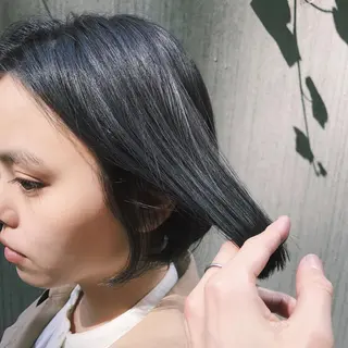 ミディアム カラー パーマ ヘアアレンジ 松田 亮葉のヘアスタイル