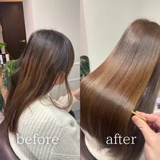 セミロング 髪質改善・縮毛矯正/ 下村陽平のヘアスタイル