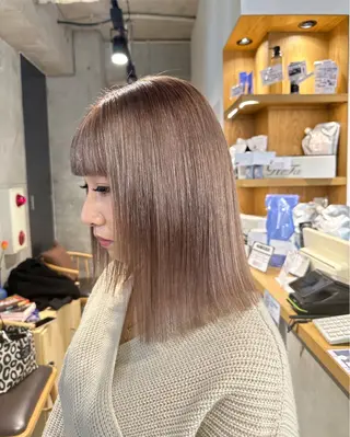 ミディアム ︎🤎W color MIYU‎🤎のヘアスタイル