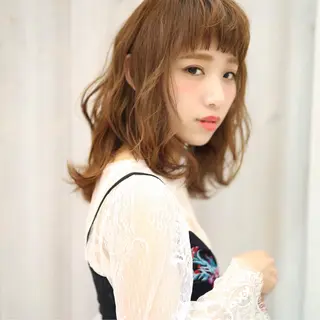 ミディアム カラー 中村 美穂のヘアスタイル