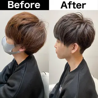 カラー パーマ メンズ Soleria 田中慎一のヘアスタイル