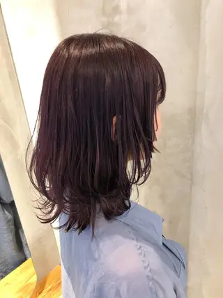 ミディアム カラー パーマ ヘアアレンジ 顔周りカット・相談 レイヤーも◎しずくのヘアスタイル