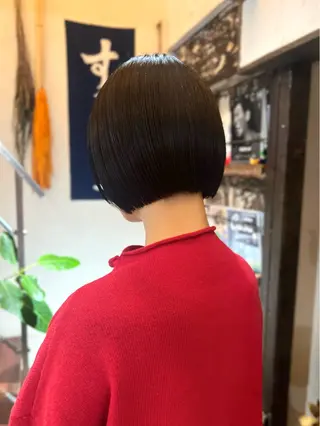 ショート ボブパーマ/レイヤー ヒロモトアサカのヘアスタイル