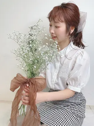 セミロング カラー ヘアアレンジ マツエク・マツパ 透明感カラー🫧ヘア セット🫧松本菜月の眉毛・アイブロウイメージ