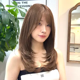 ロング レイヤーカット ダブルカラー高杉颯汰のヘアスタイル