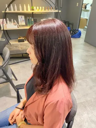 セミロング カラー 重里 瑠花のヘアスタイル