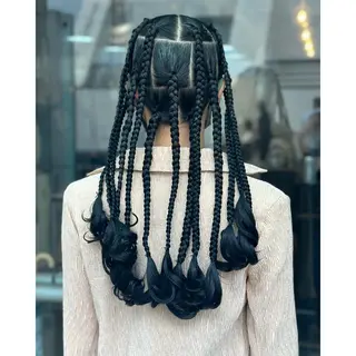 セミロング カラー パーマ ヘアアレンジ メンズ キッズ BRAIDS💎愛子 大人ハイライト💎のヘアスタイル