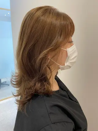 ミディアム カラー ヘアアレンジ 蔵前🫧韓国風レイヤ ーカット🫧KAHOのヘアスタイル