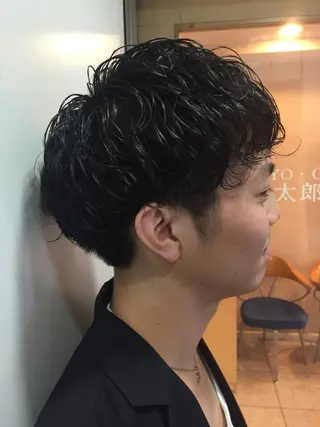 ショート パーマ メンズ 縮毛矯正×髪質改善 店長　DAITOのヘアスタイル