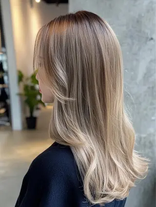 ロング motoトップカラー リスト/ブリーチカラのヘアスタイル