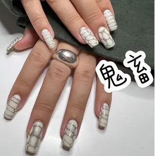 ネイル リボン、ガーリー パーツ放題専門店のネイルデザイン