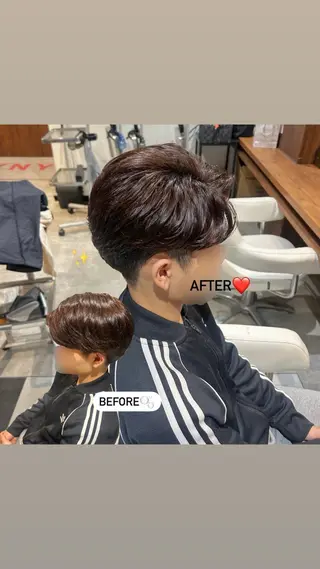 パーマ メンズ レイヤー🎀透明感 カラー|ワンホンのヘアスタイル