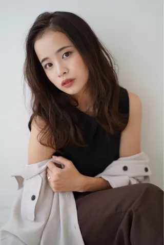 セミロング カラー パーマ ヘアアレンジ IVY villa Suzu.のヘアスタイル