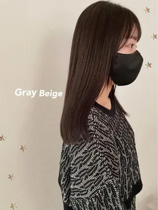 ミディアム カラー 市川 千夏のヘアスタイル