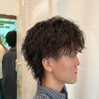 ミディアム カラー パーマ ヘアアレンジ メンズ メンズ特化 美容師かずまのヘアスタイル