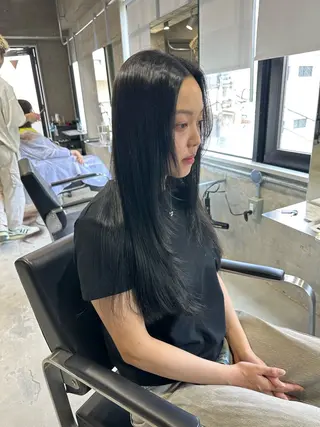 セミロング カラー 本場韓国ヘア特化 아이비/Aibiのヘアスタイル
