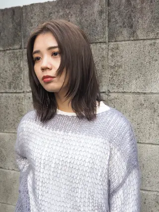 ミディアム カラー 似合わせレイヤー/ パーマヘア/高倉のヘアスタイル