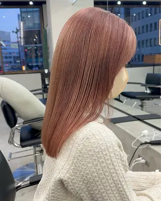 セミロング カラー エクステ/大人可愛い カラー🩷RINAのヘアスタイル