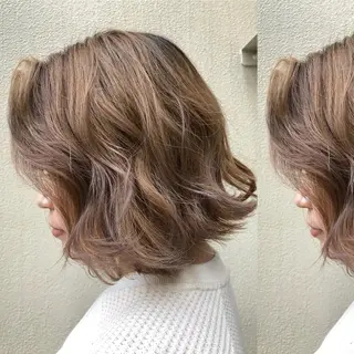 ミディアム カラー ツキノキ ミナのヘアスタイル
